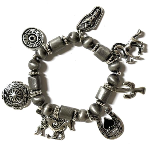 WESTERN MULTI CHARM STRETCH BRACELET