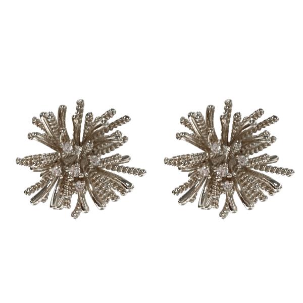 TEXTURED SUNBURST STUD EARRING