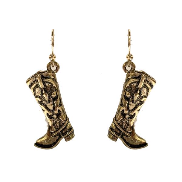 WESTERN COWBOY BOOT DANGLE EARRING