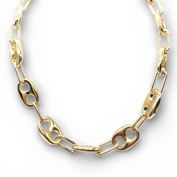 PUFFED OVAL LINK NECKLACE
