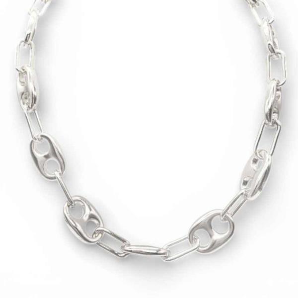 PUFFED OVAL LINK NECKLACE