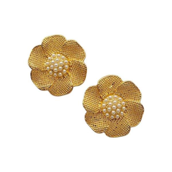 FLOWER PEARL STUD EARRING