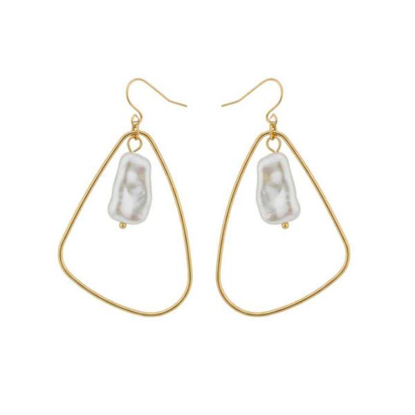 WIRE PEARL DANGLE EARRING