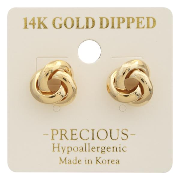 14K GOLD DIPPED LOVE TWISTED KNOT EARRING