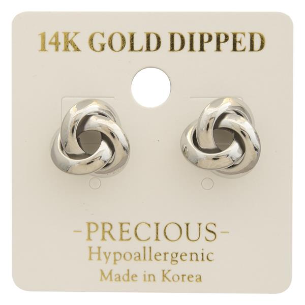14K GOLD DIPPED LOVE TWISTED KNOT EARRING