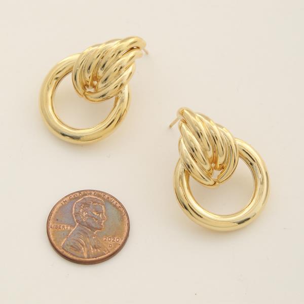 14K GOLD DIPPED DOOR KNOCKER DESIGN EARRING