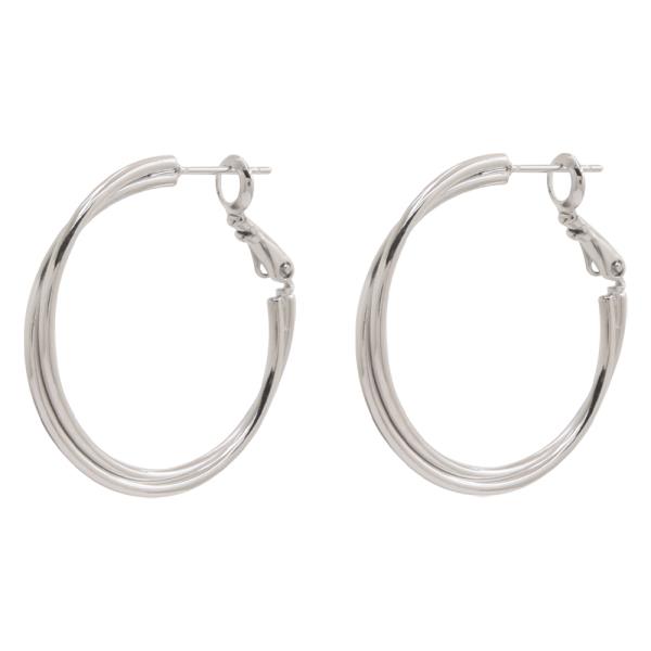 14K GOLD DIPPED TWIST HOOP EARRING