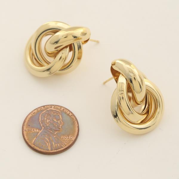 14K GOLD DIPPED KNOT INTERLOCKING EARRING