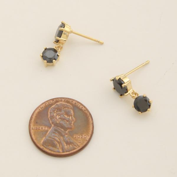 14K GOLD DIPPED CZ STONE DROP EARRING