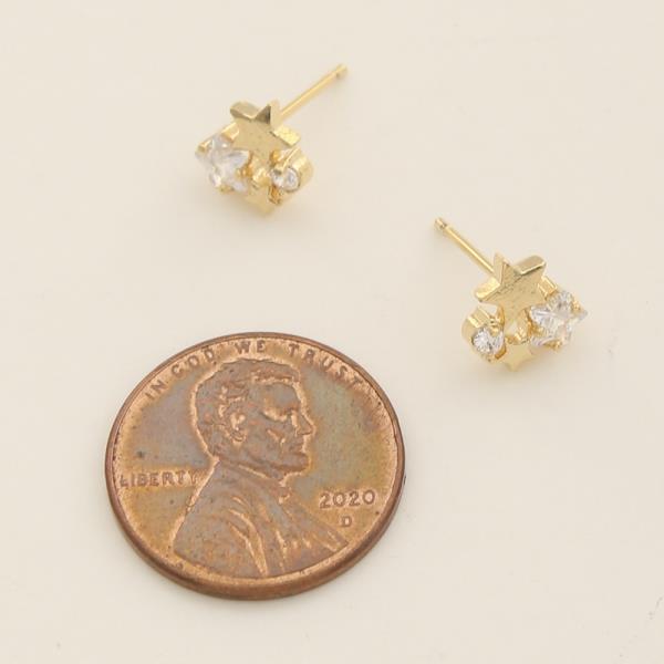 14K GOLD DIPPED CZ STARS EARRING