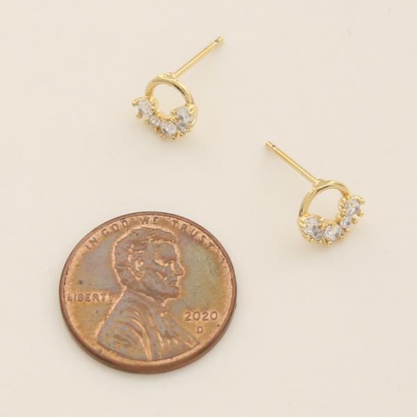 14K GOLD DIPPED CZ SMALL CIRCULAR EARRING