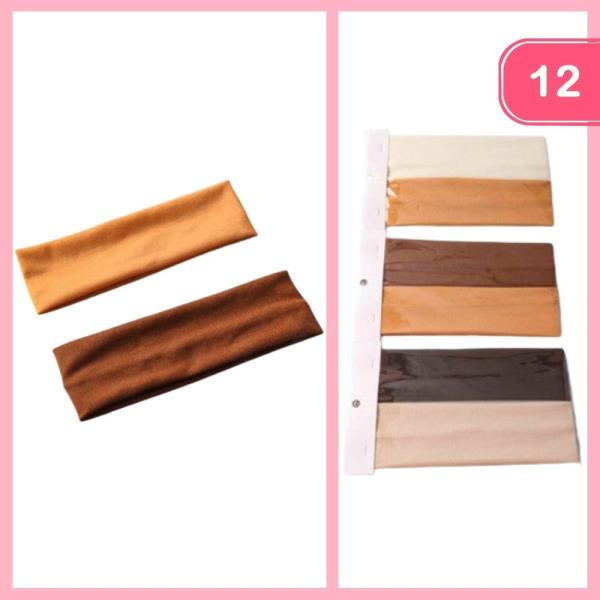 MIXED SOLID HEADWRAP SET (12 UNITS)