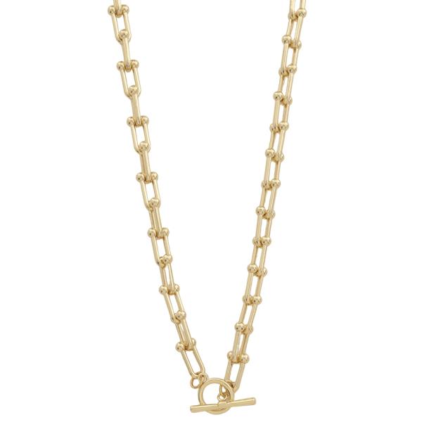 METAL CHAIN LINK TOGGLE NECKLACE