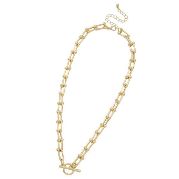 METAL CHAIN LINK TOGGLE NECKLACE
