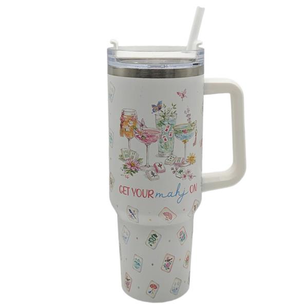 40OZ MAHJONG INSULATED TUMBLER (“GET YOUR MAHJON ON” EDITION)