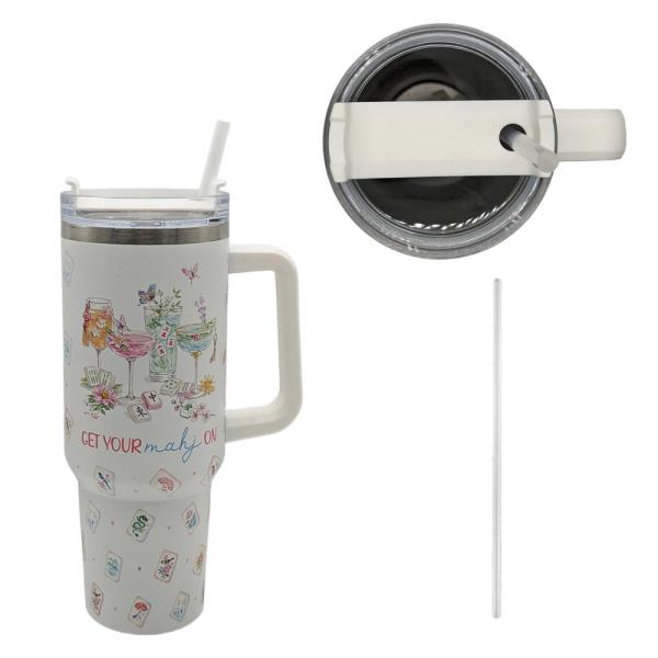 40OZ MAHJONG INSULATED TUMBLER (“GET YOUR MAHJON ON” EDITION)