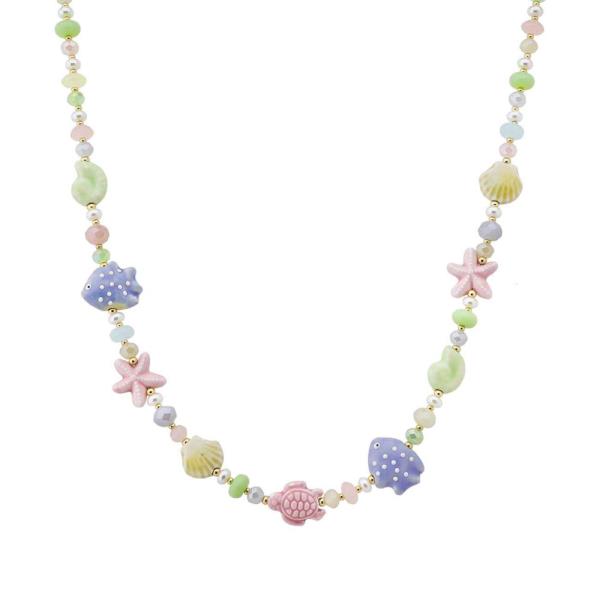 SEALIFE STARFISH FISH SHELL BEAD NECKLACE