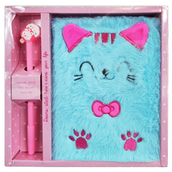 FURRY KITTY NOTEBOOK & PEN SET