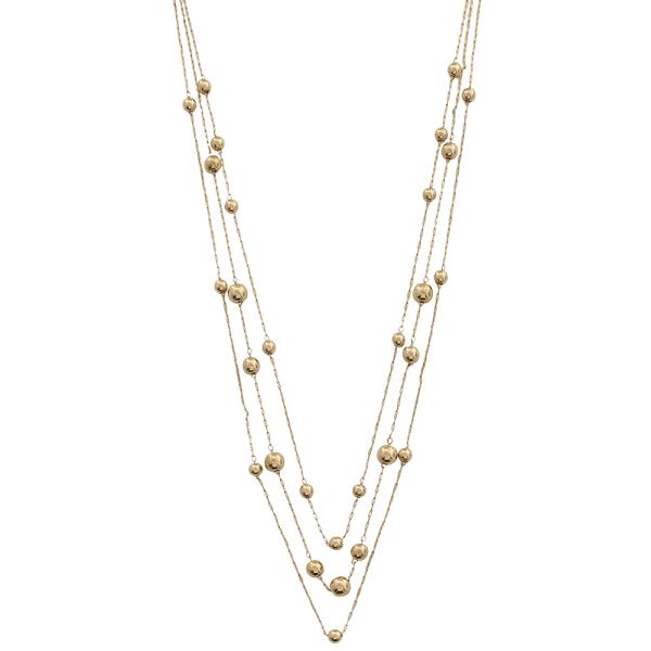 MULTI LAYER BEAD CHAIN LINK NECKLACE