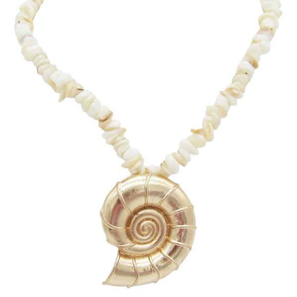 SEALIFE SEA SNAIL PENDANT BEAD NECKLACE