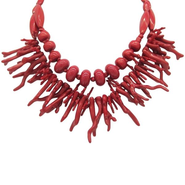 SEALIFE CORAL BEAD STATEMENT NECKLACE