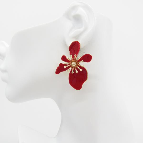 RHINESTONE FLOWER STUD EARRING