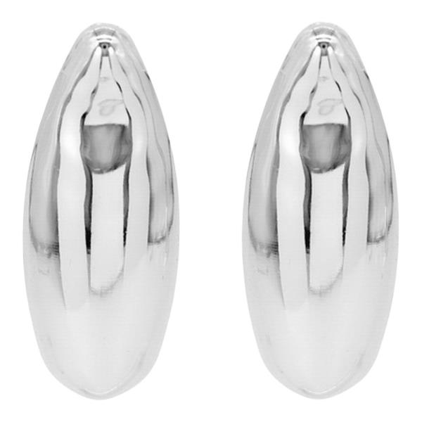 METAL PUFFY OVAL STATEMENT STUD EARRING