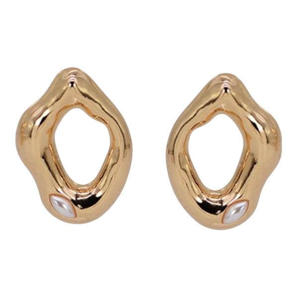 METAL ABSTRACT HOOP EARRING