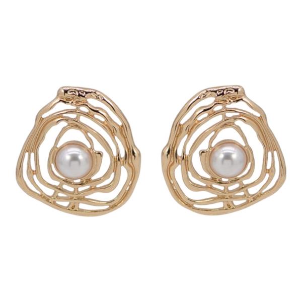 PEARL ABSTRACT HOOP DROP EARRING