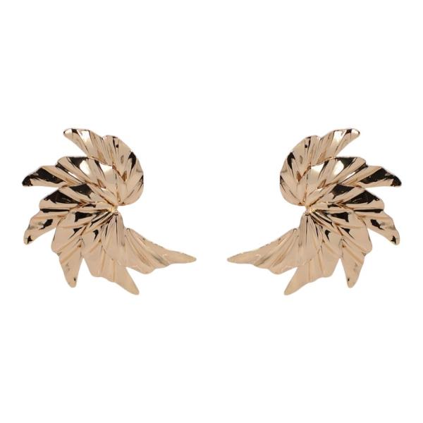 METAL LEAF FAN STUD EARRING
