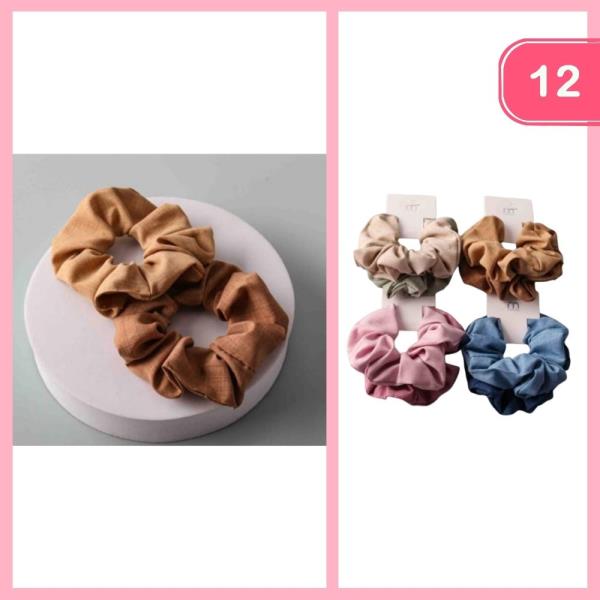 LINEN SCRUNCHIES SET (12 UNITS)