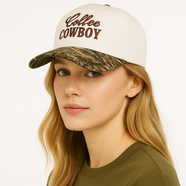 COFFEE COWBOY EMBROIDERY BASEBALL CAP