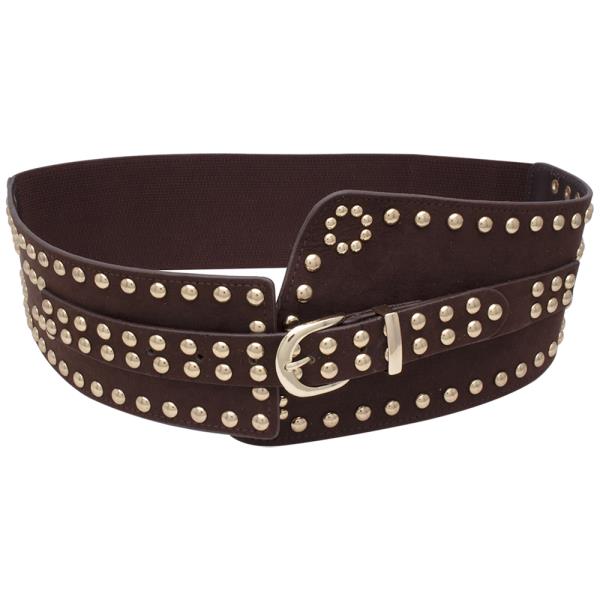STYLISH STUD WAIST BUCKLE ELASTIC BELT