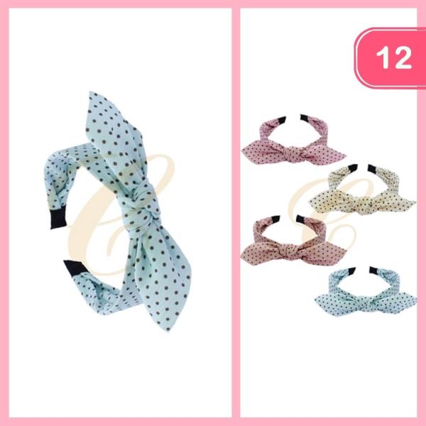 POLKA DOT BOW KNOT HEADBAND (12 UNITS)