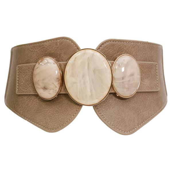 RESIN MARBLE STONE WIDE BUCKLE BELT
