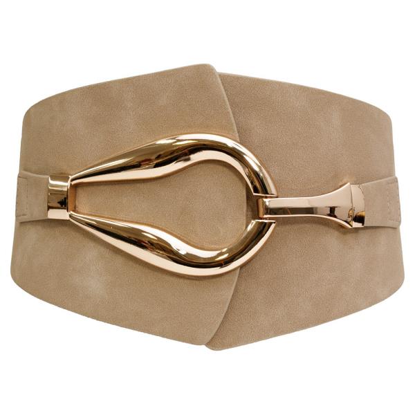 METAL TEARDROP BUCKLE WIDE BELT