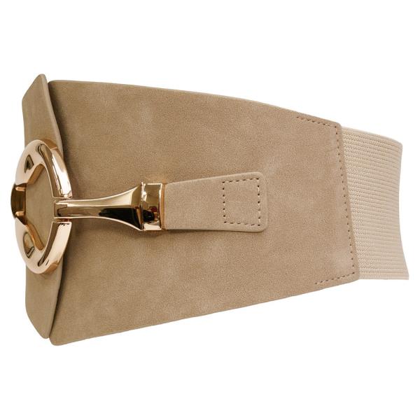 METAL TEARDROP BUCKLE WIDE BELT