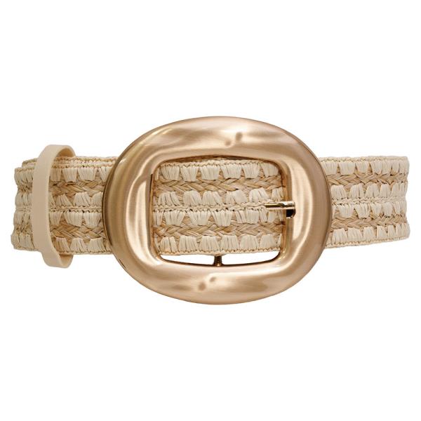 METAL OVAL BUCKLE STRAW BELT