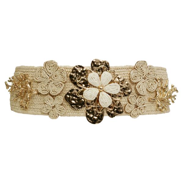 SEALIFE CORAL FLOWER STRAW ELASTIC BELT