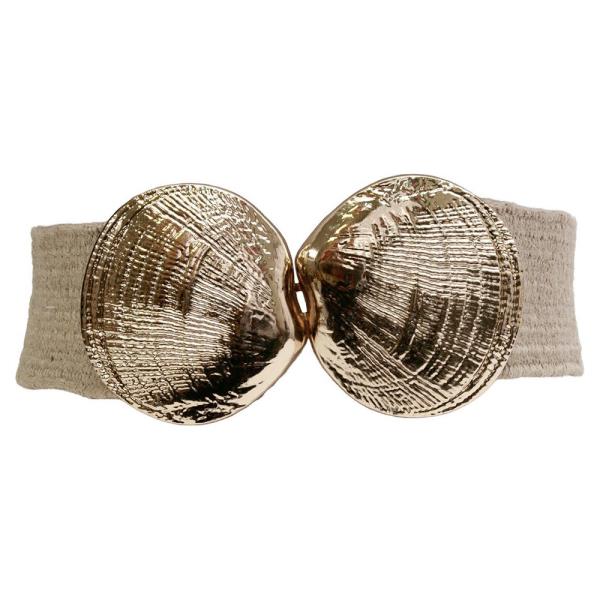 SEALIFE SHELL METAL BUCKLE STRAW ELASTIC BELT