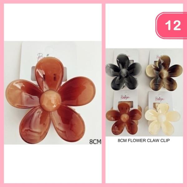 FLOWER HAIR CLAW CLIP (12 UNITS)