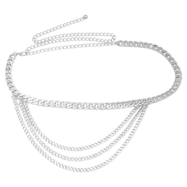 PLUS SIZE 3 LAYER DRAPE CHAIN BELT