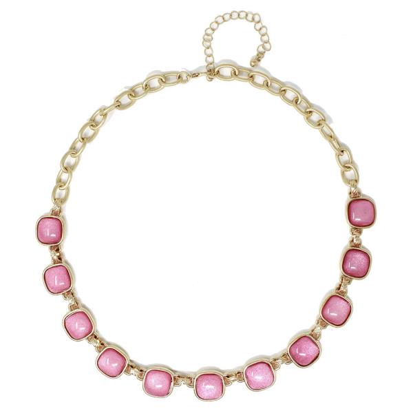 EPOXY STONE CHAIN NECKLACE