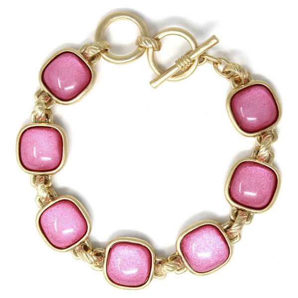 EPOXY STONE LINKED TOGGLE BRACELET