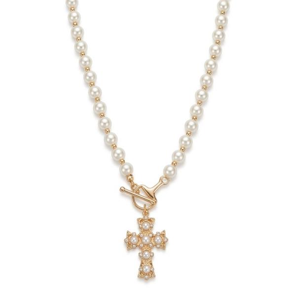 PEARL CROSS PENDANT NECKLACE