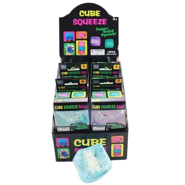ETA-6/25 GLITTER CUBE SQUEEZE SQUISHY TOY