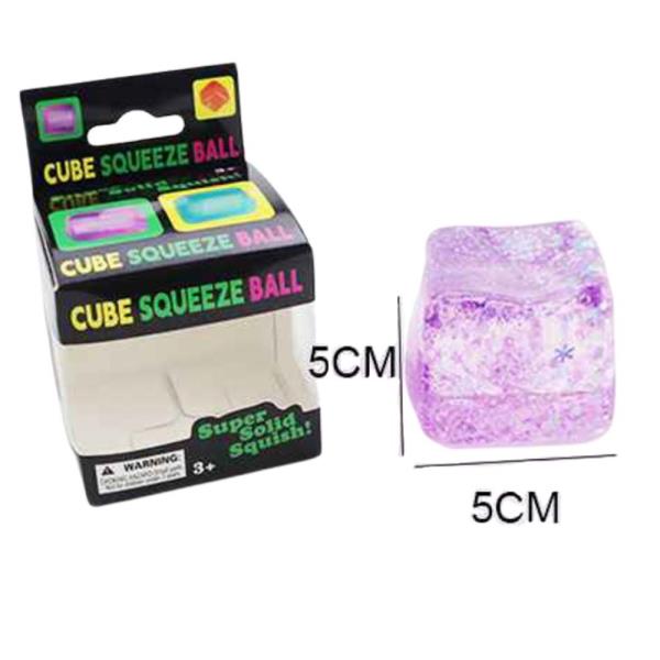 ETA-6/25 GLITTER CUBE SQUEEZE SQUISHY TOY