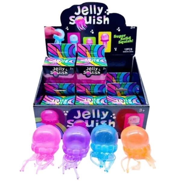 ETA-6/25 GLITTER JELLYFISH SQUISHY TOY (12 UNITS)