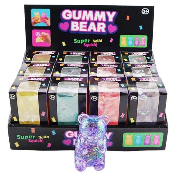 ETA-6/25 GLITTER TEDDY BEAR SQUISHY TOY