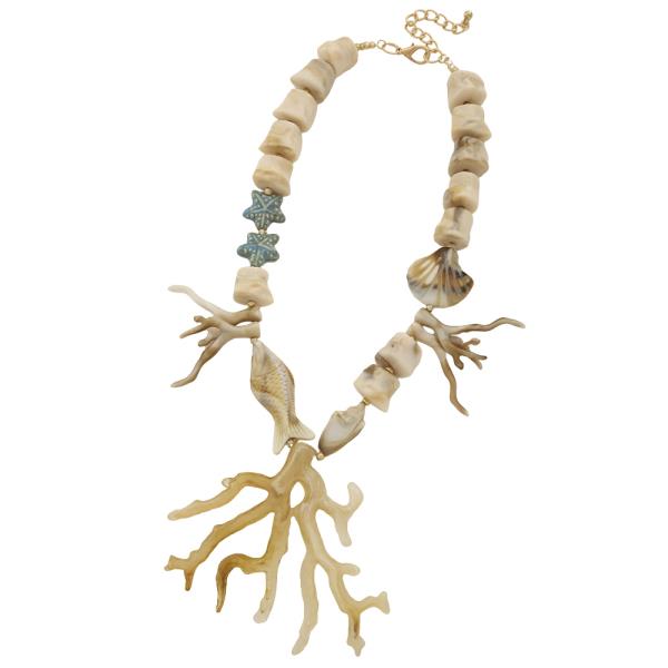 COASTAL CORAL SEA STAR SHELL NECKLACE